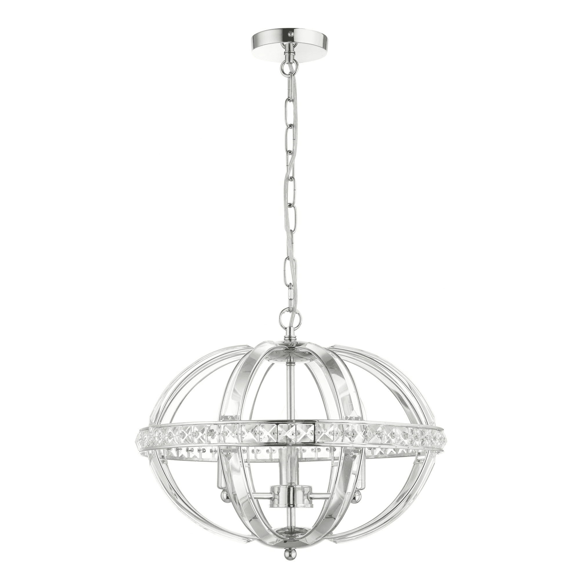 Laura 3 Light Oval Pendant Polished Chrome