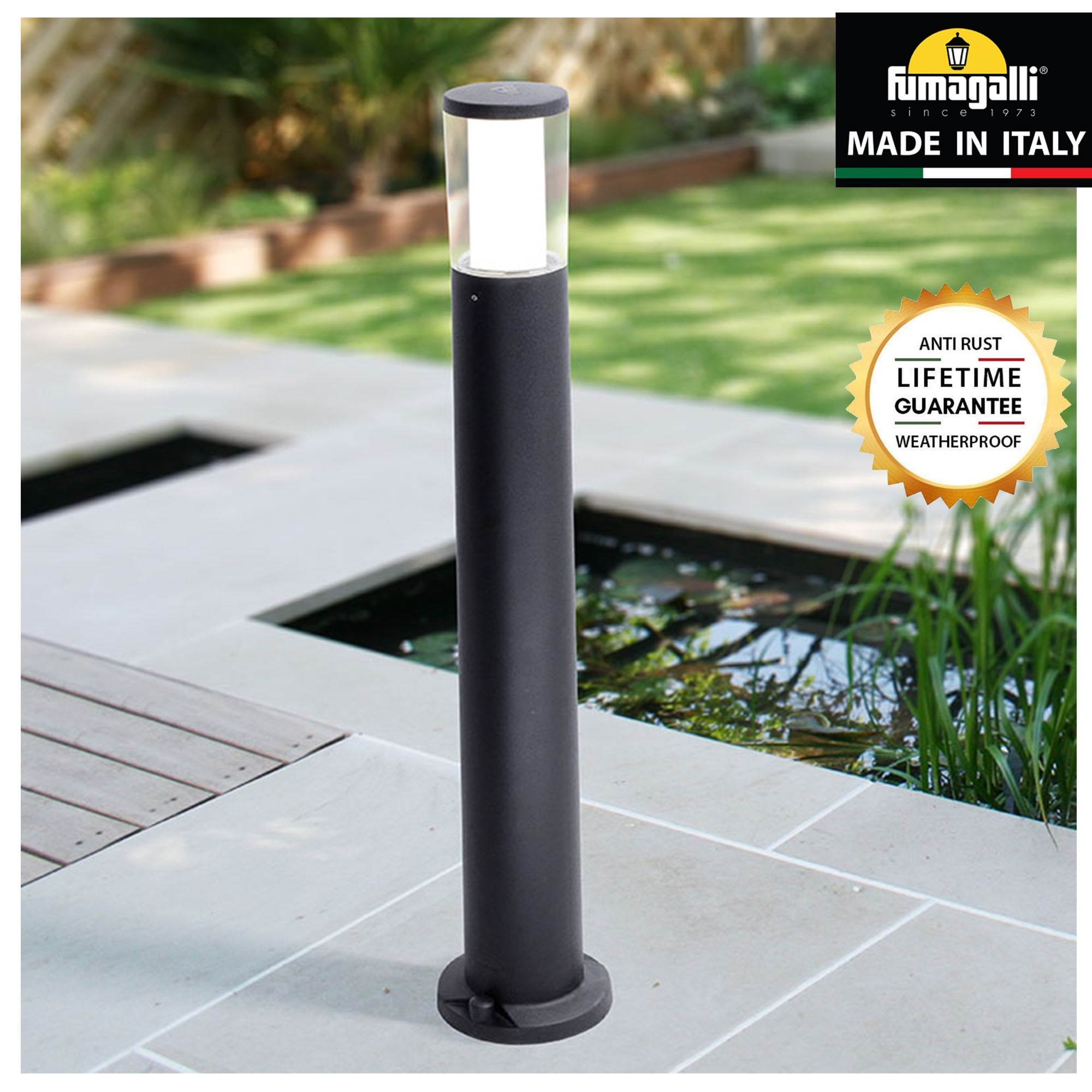 Carlo 800 mm Black Clear LED 3.5W Bollard Post Light