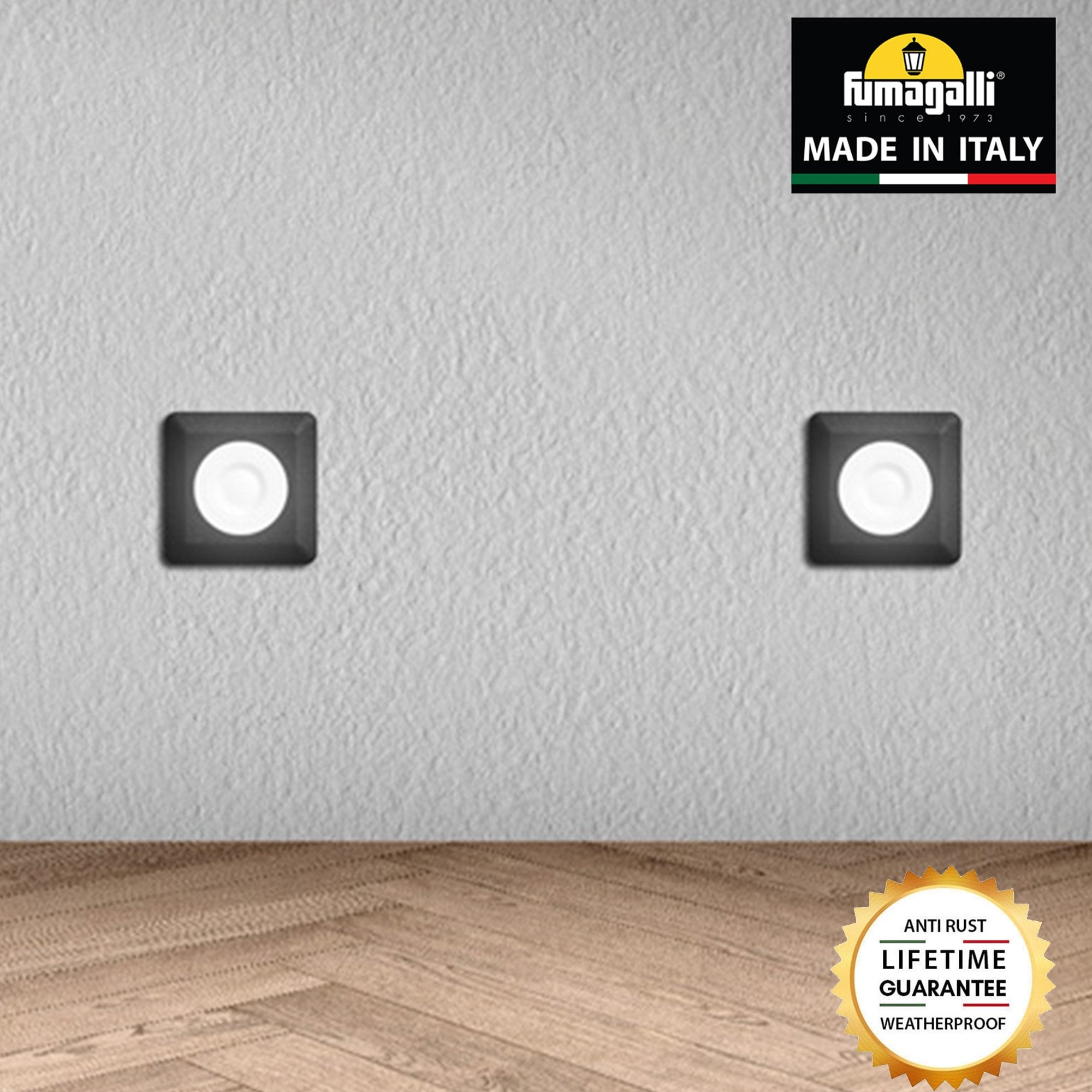 Aldo Square Black 1.7W Walkover or Recessed Wall Light
