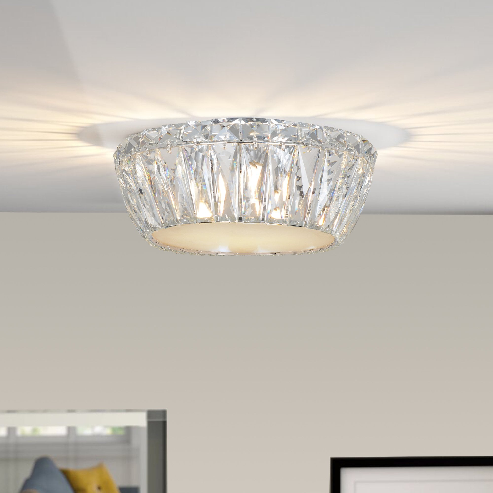 Aurora G9 3 Light Crystal Flush Light