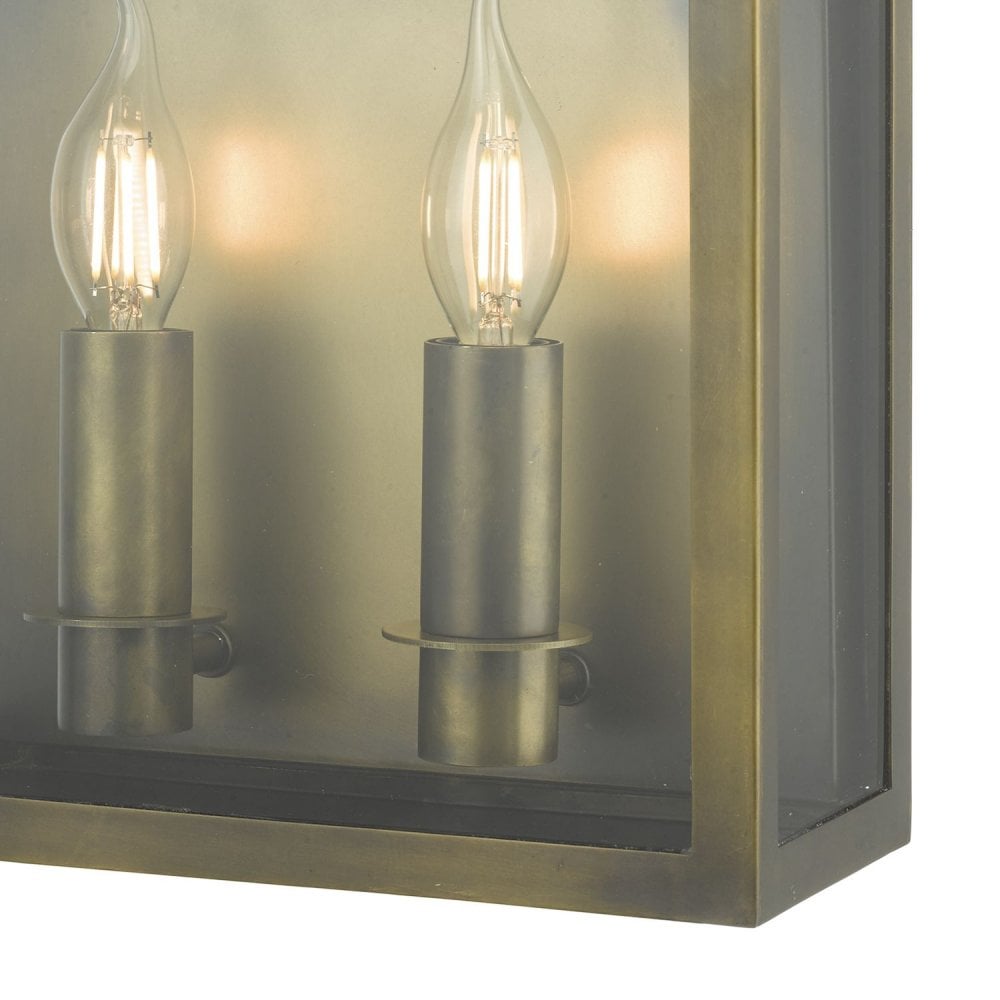 Vapour 2 Light Brass Lantern IP44