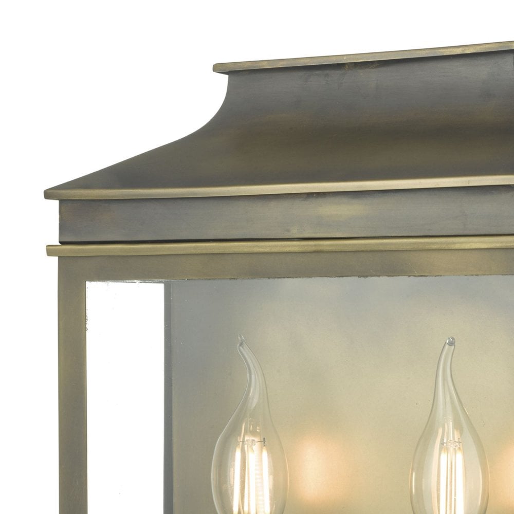 Vapour 2 Light Brass Lantern IP44