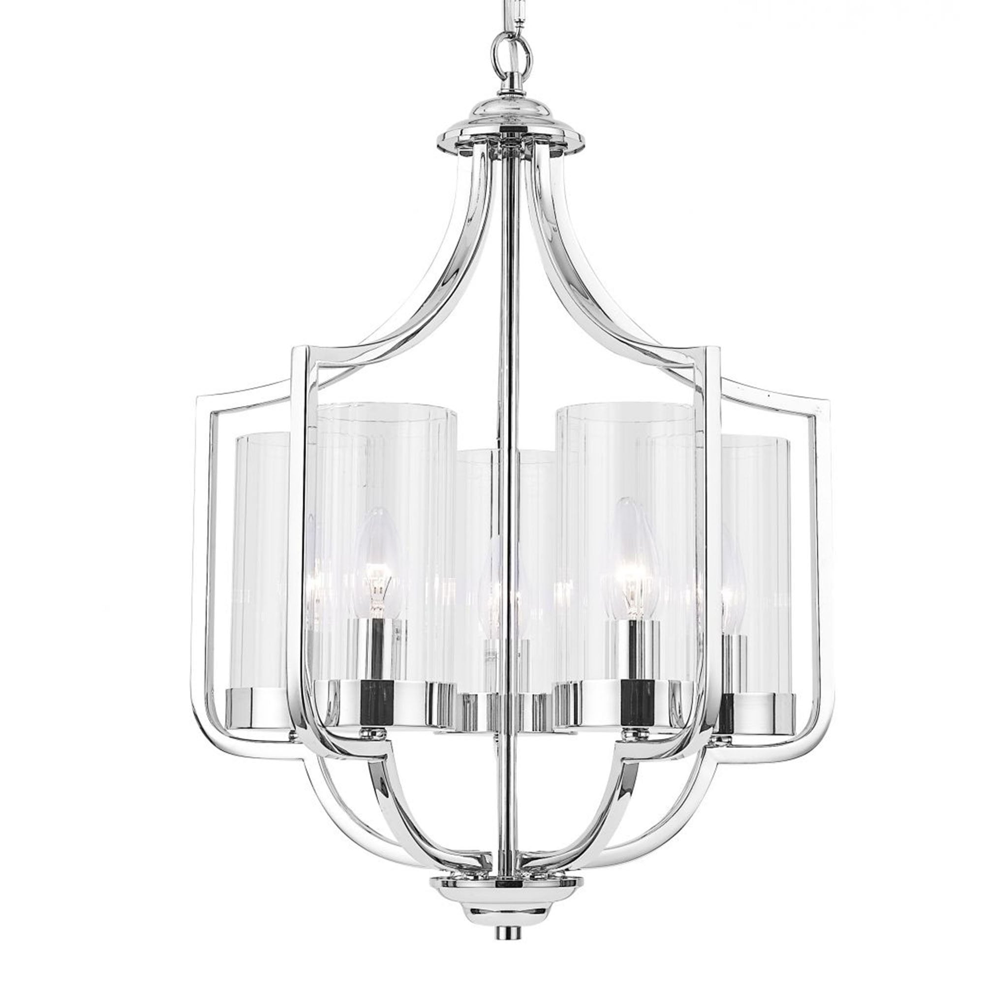 Ashley 5 Light Lantern Pendant Polished Chrome