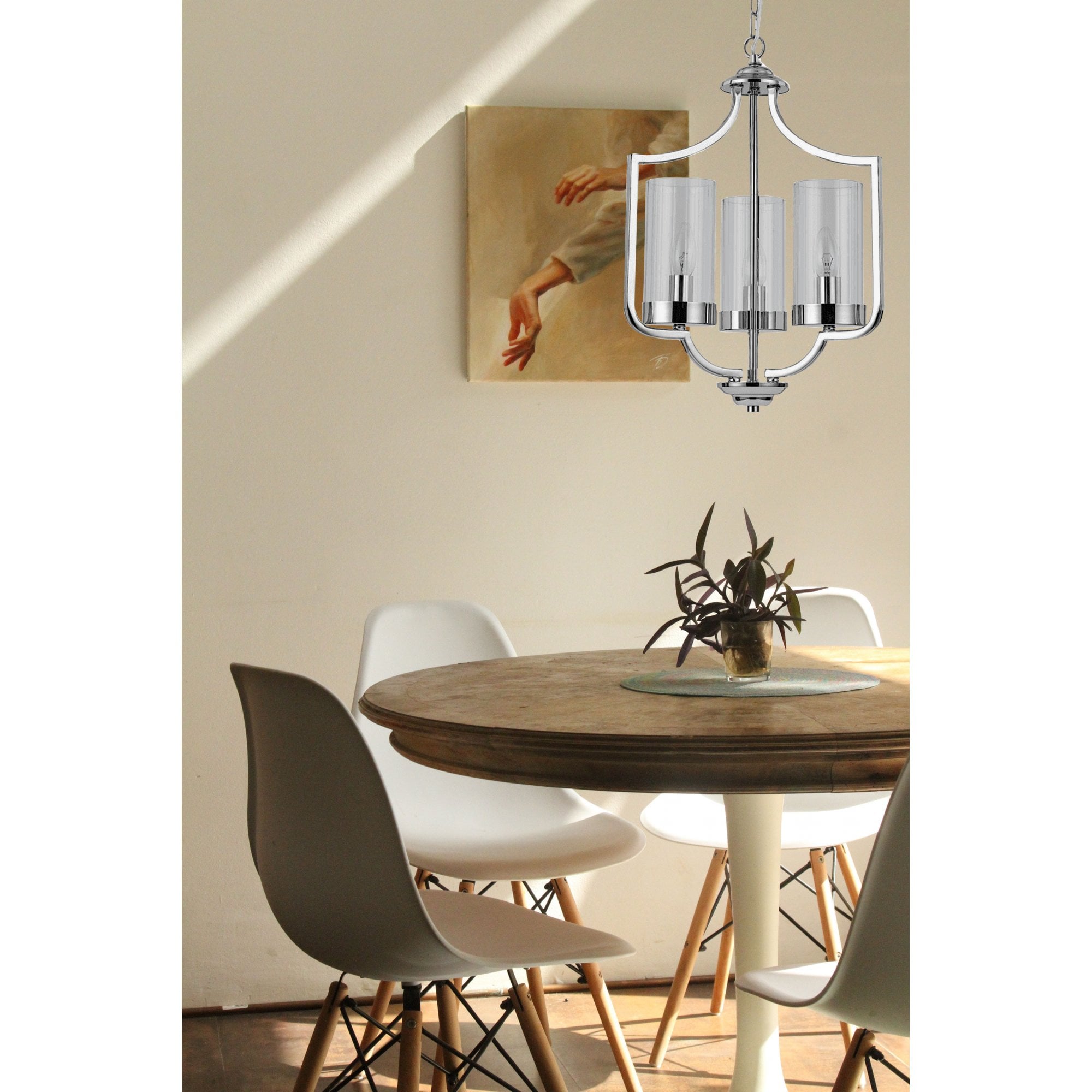 Ashley 3 Light Lantern Pendant Polished Chrome
