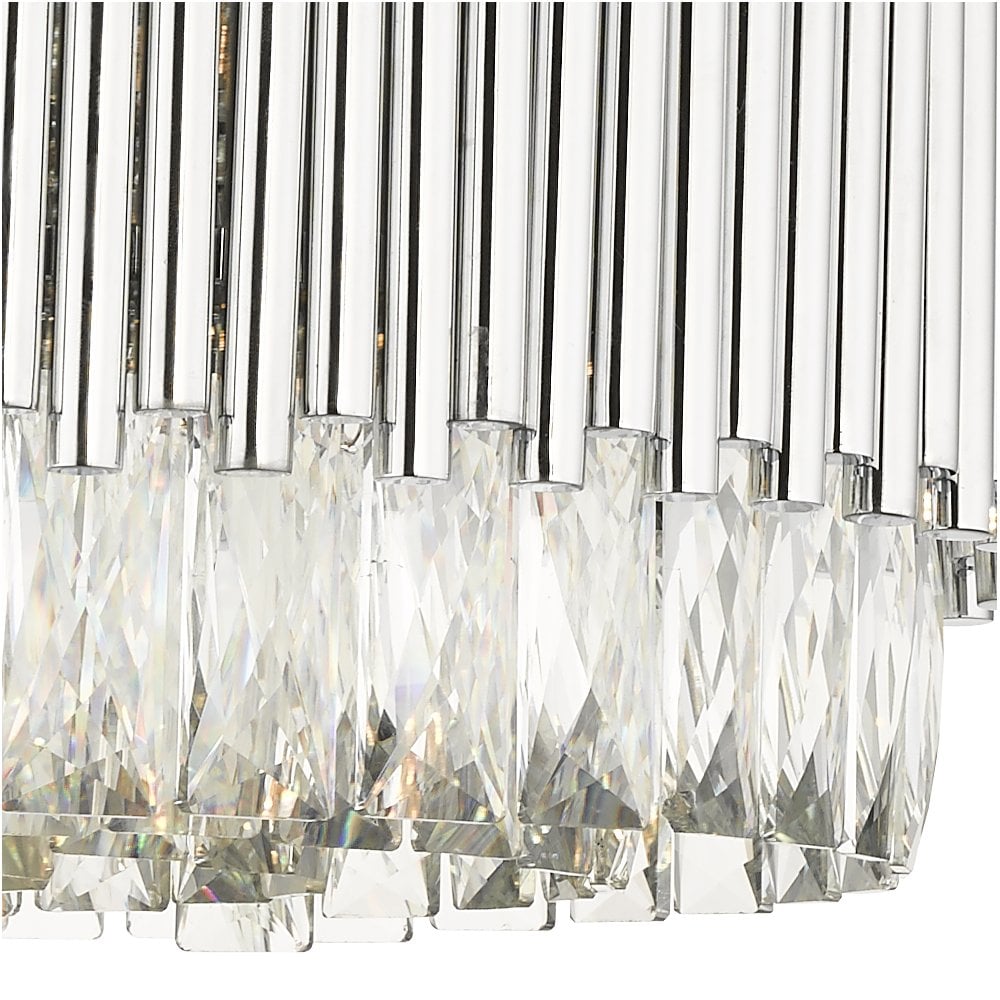 Astoria 13 Light Crystal Pendant with Polished Chrome Bars