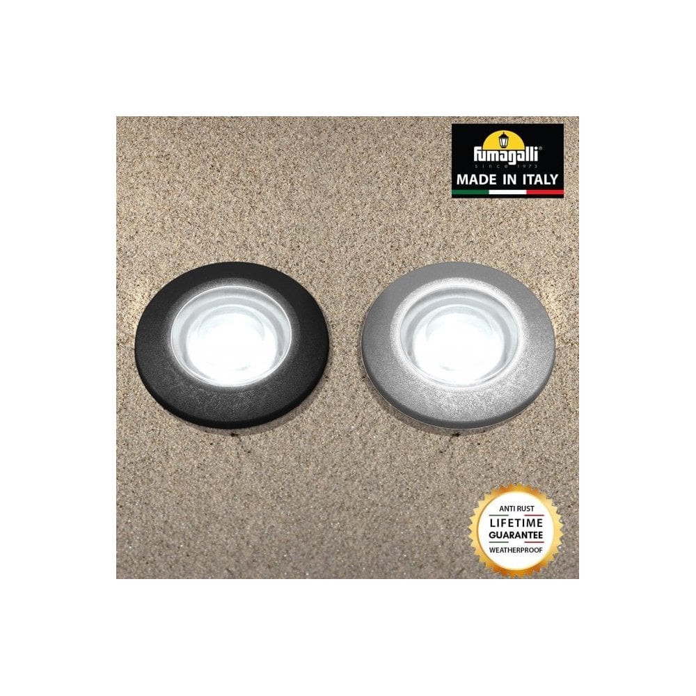 Aldo Round Black 1.7W Walkover or Recessed Wall Light