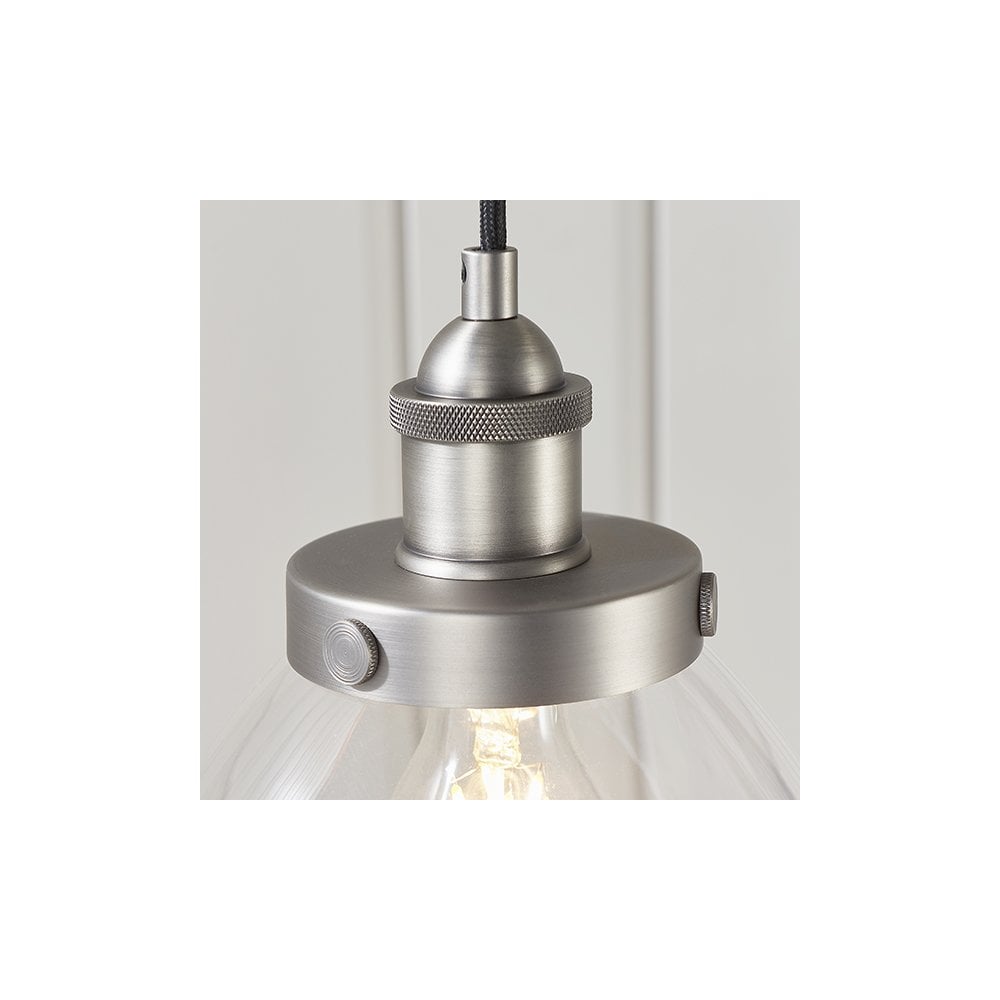 Hansen Single Pendant in Brushed Silver Finish