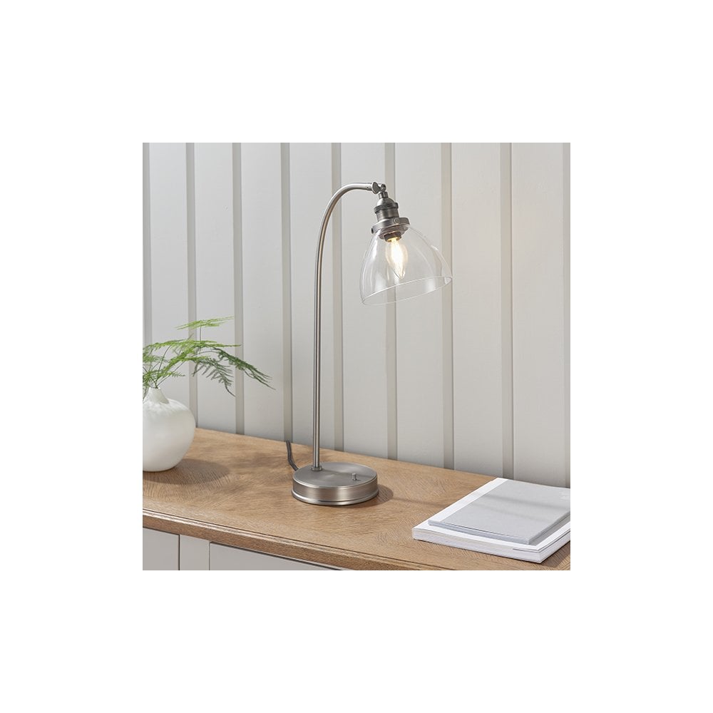 Hansen Table Lamp in Brushed Silver Finish