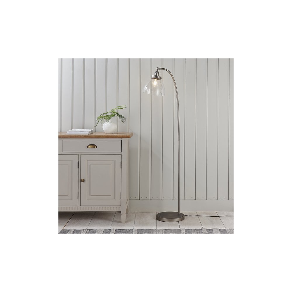 Hansen Floor Lamp in Brushed Silver Finish