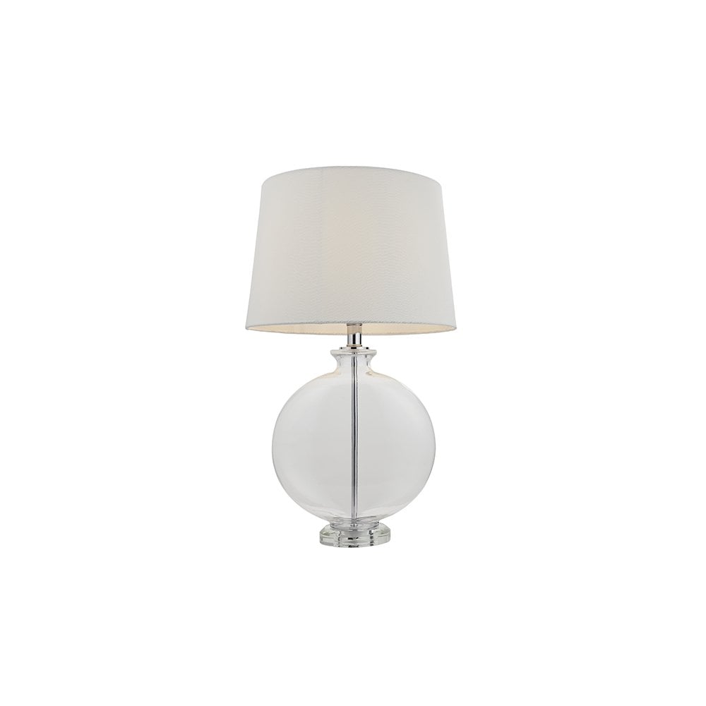 Gideon Glass Polished Nickel Table Lamp C/W Shade