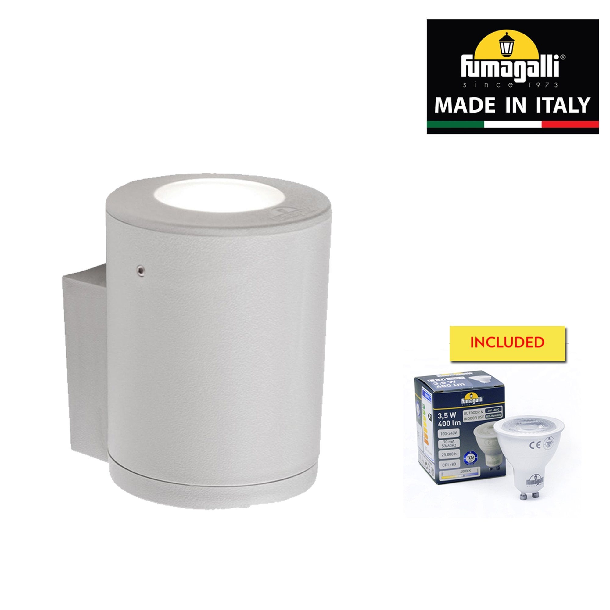 Franca 90 Grey LED 3.5W Single Wall Light
