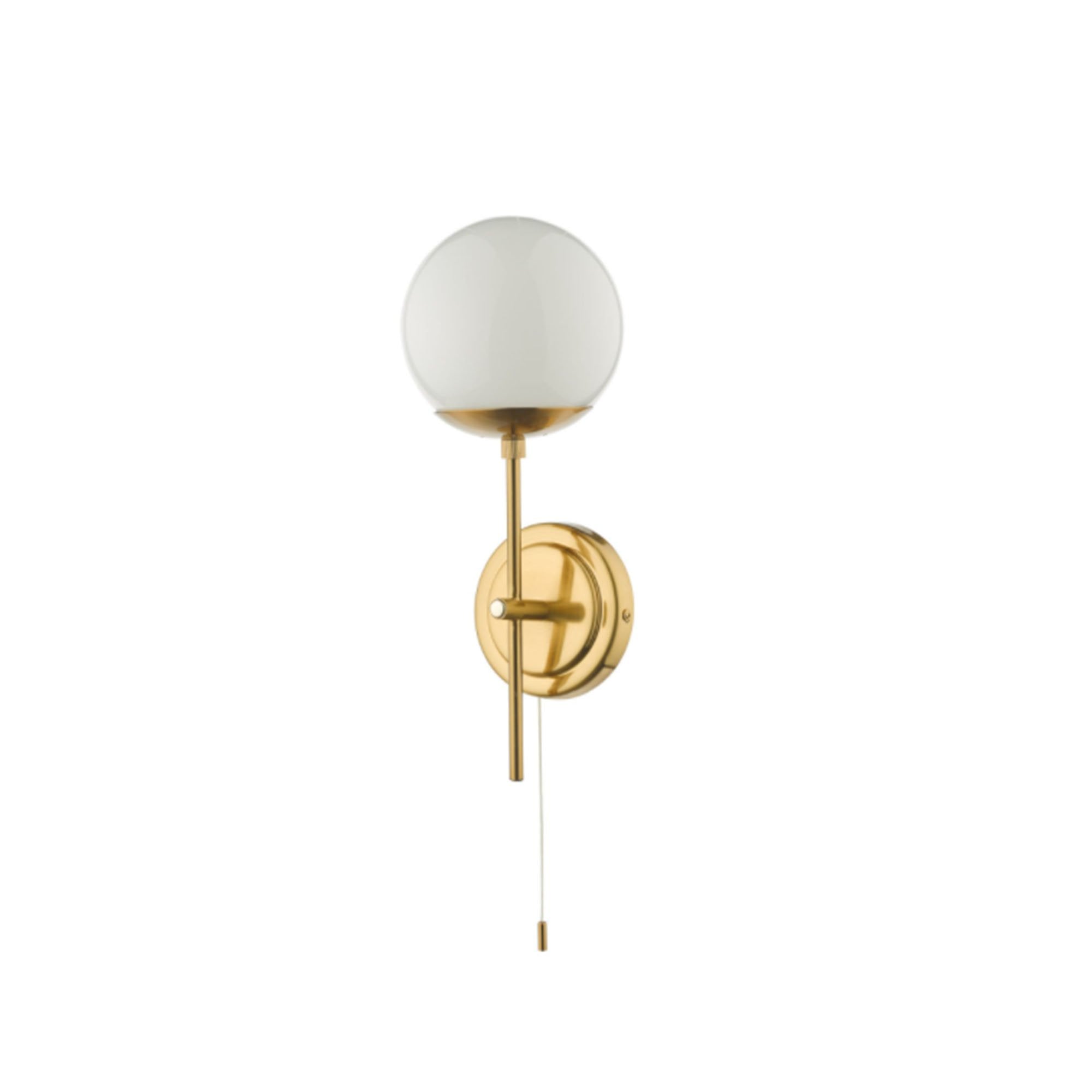 Bombazine Wall Light Natural Brass Opal Glass