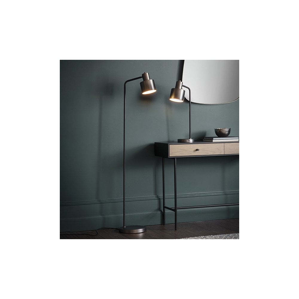 Mayfield Floor Lamp in Brushed Silver Finish
