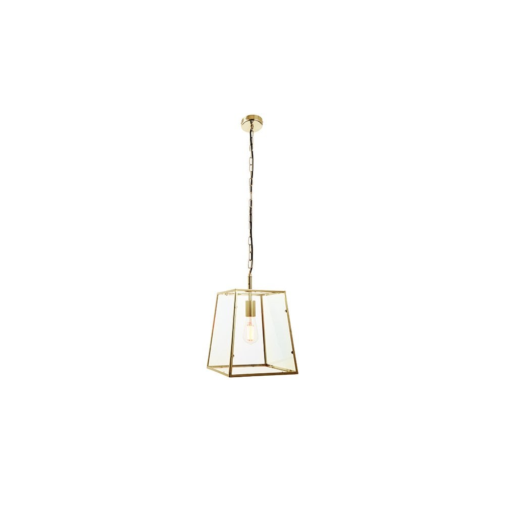 Hurst Box Style Single Pendant in Antique Brass Finish