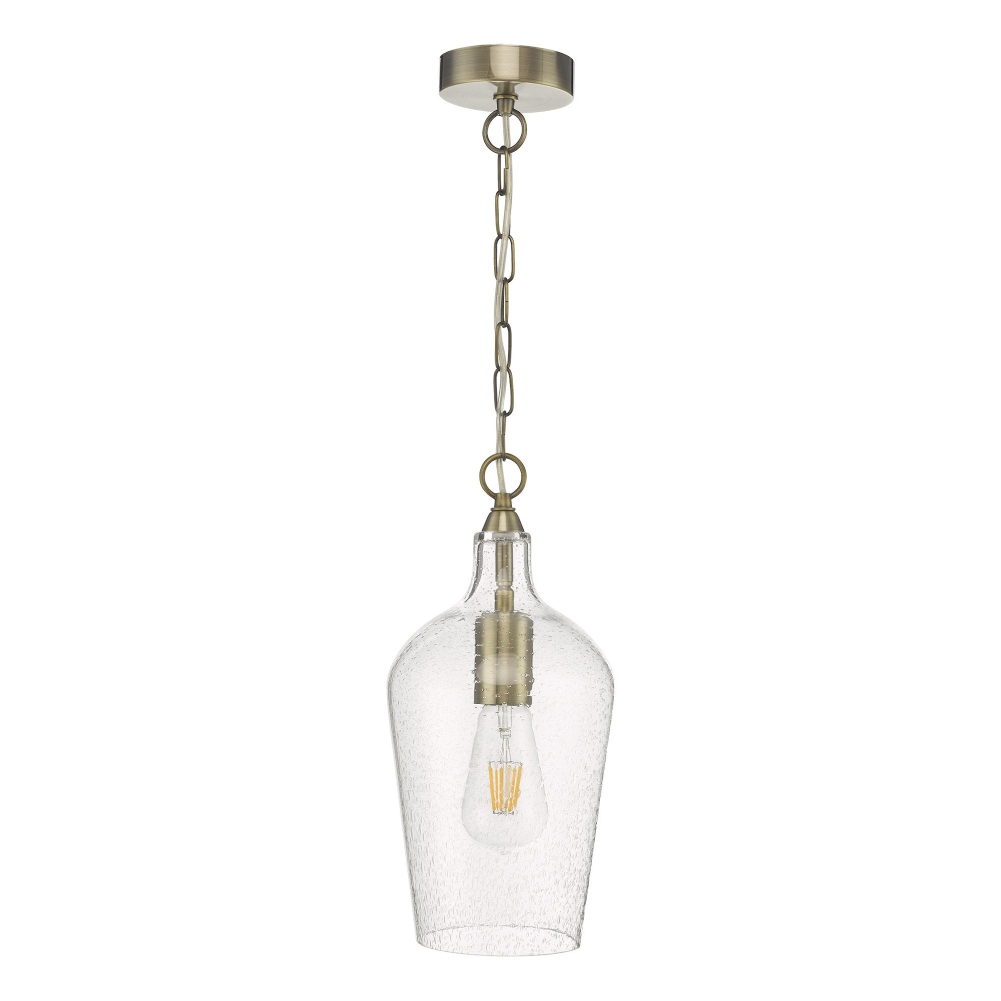 Nida Pendant Antique Brass Glass