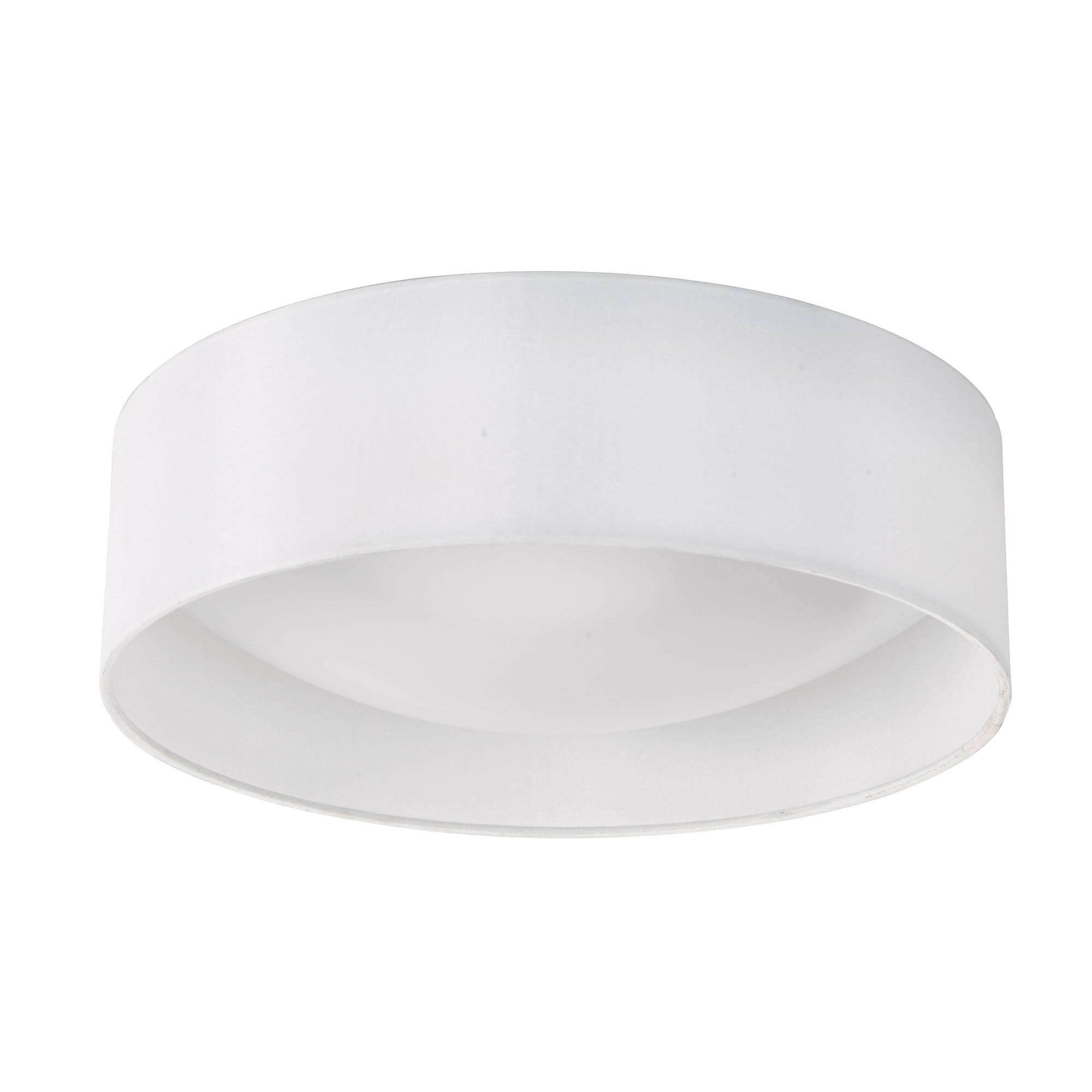 Nysa 2 Light Flush White Faux Silk 40cm