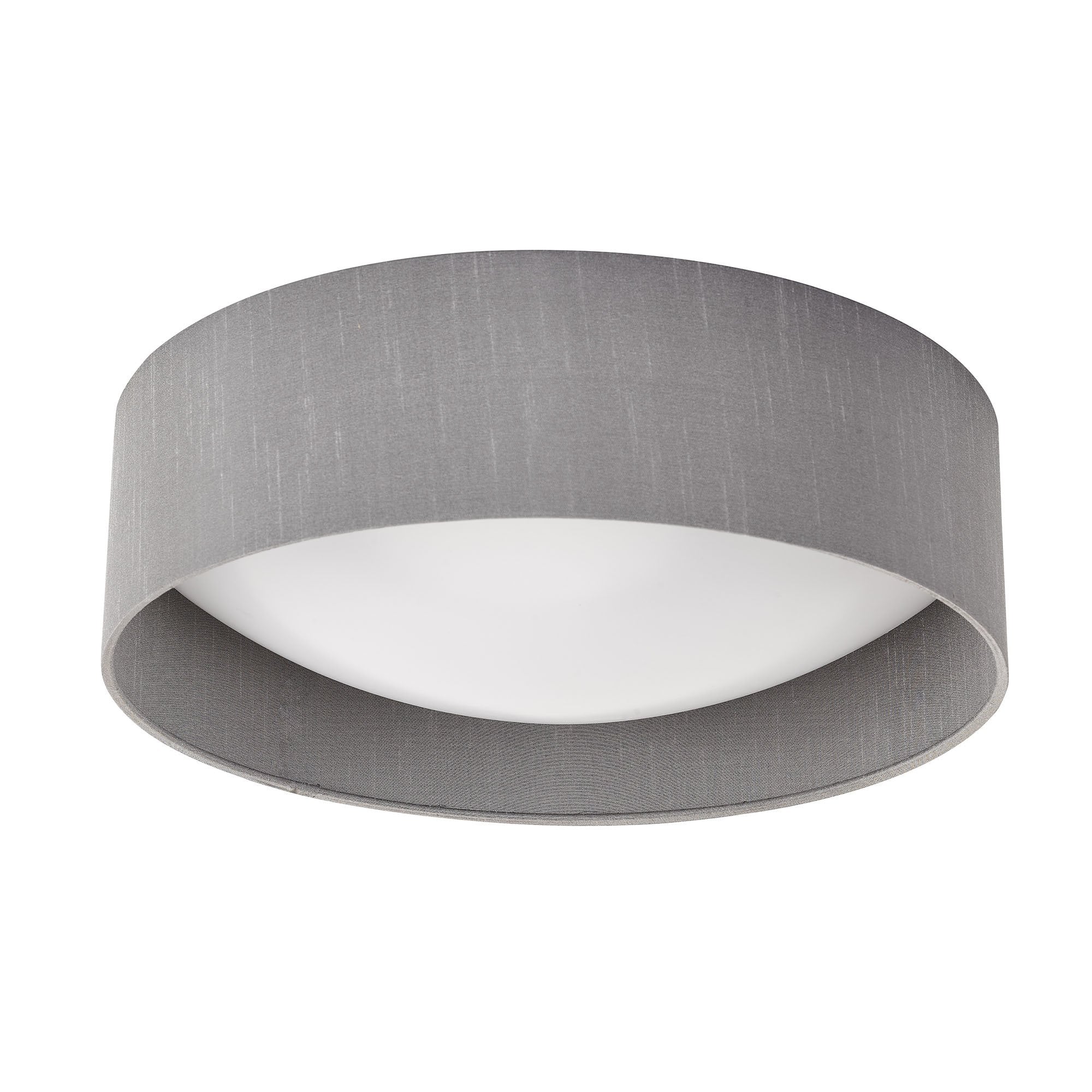 Nysa 2 Light Flush Grey Faux Silk 40cm
