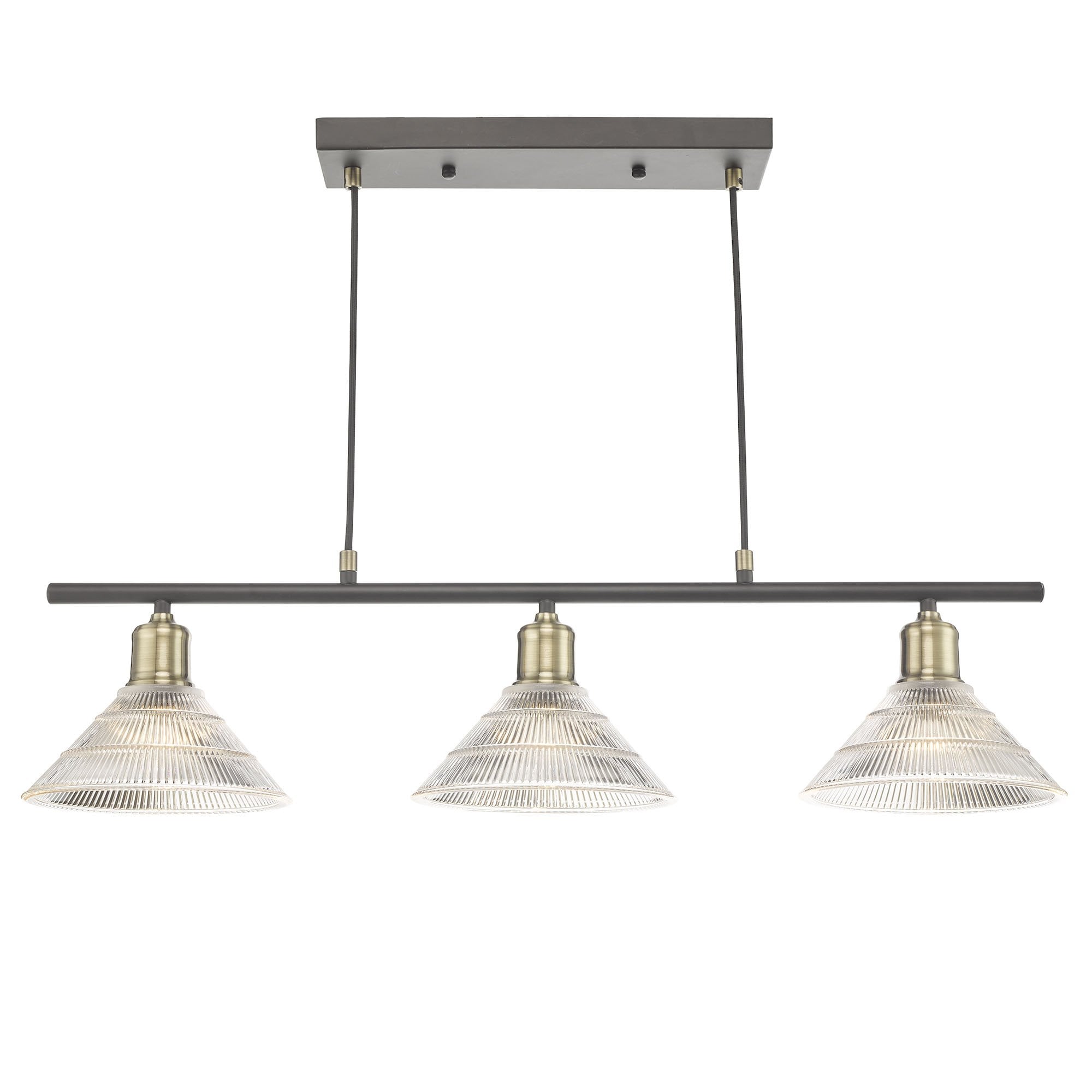 Boyd 3 Light Bar Antique Brass with Glass Shade