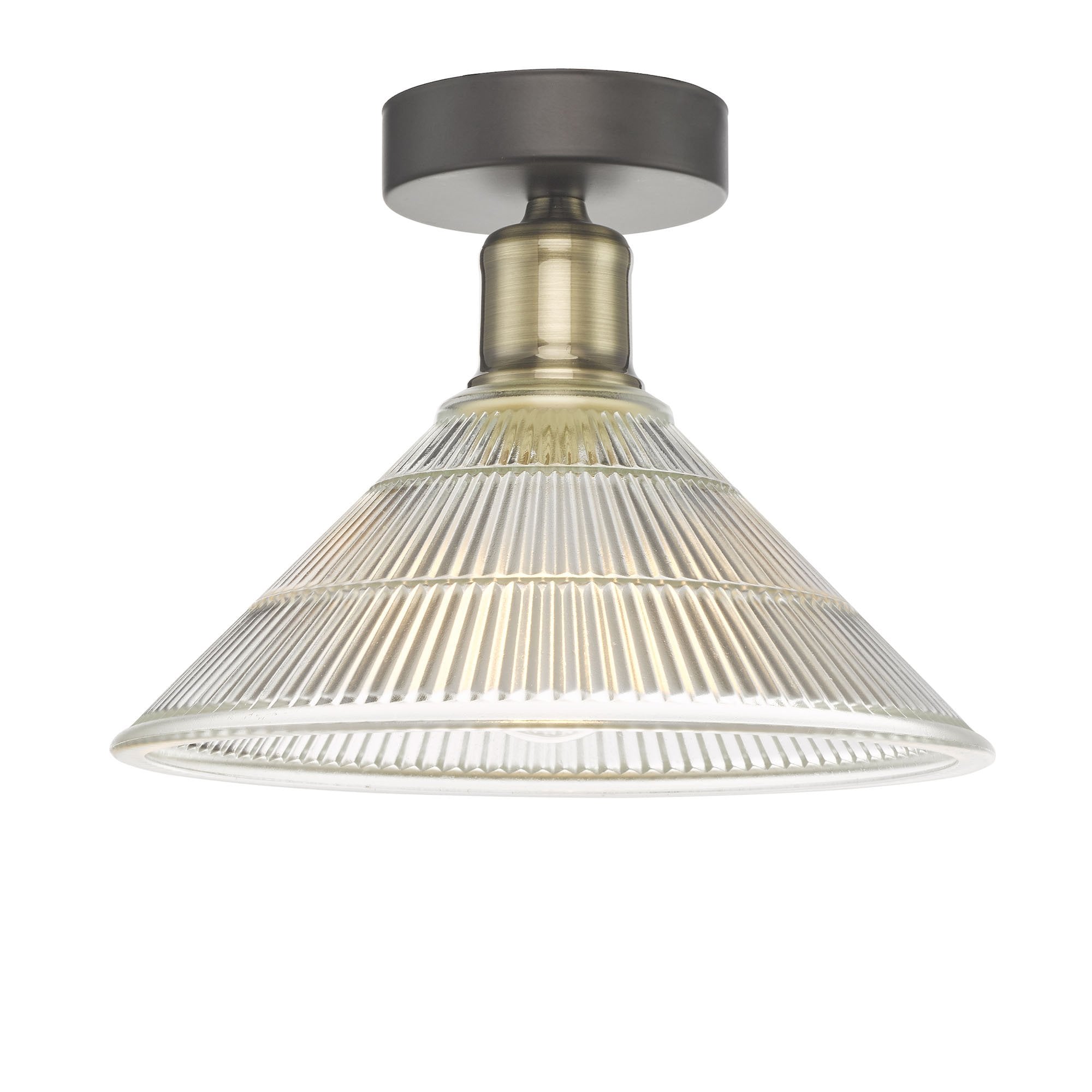 Boyd 1 Light Flush Antique Brass with Glass Shade