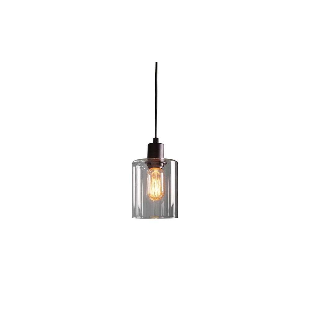 Toledo Matt Black Pendant with Clear Glass Head