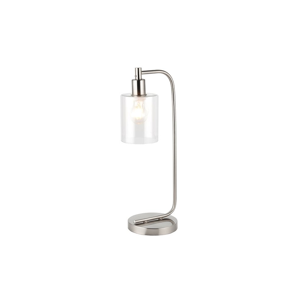 Toledo Brushed Nickel Table Lamp with Clear Glass Head
