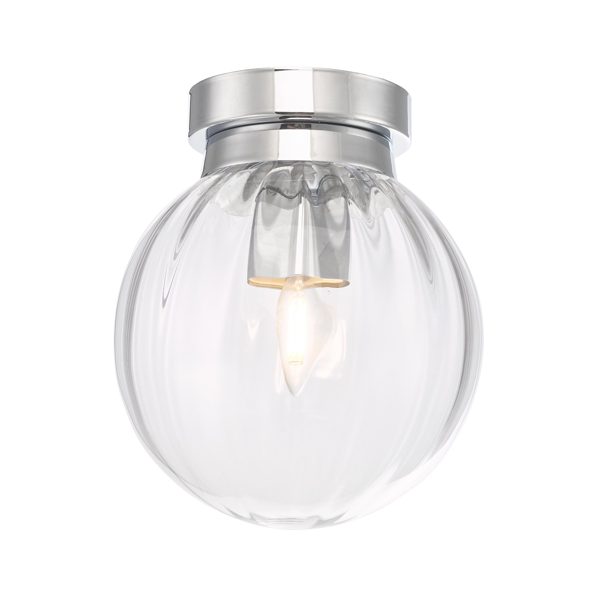 Kavi Flush Polished Chrome Glass IP44