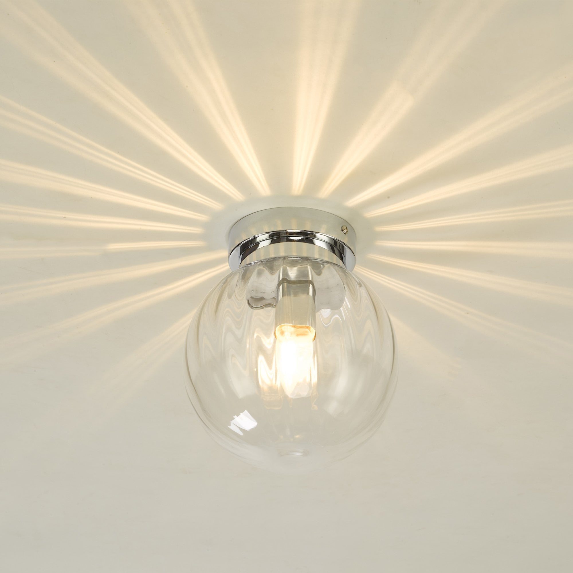 Kavi Flush Polished Chrome Glass IP44