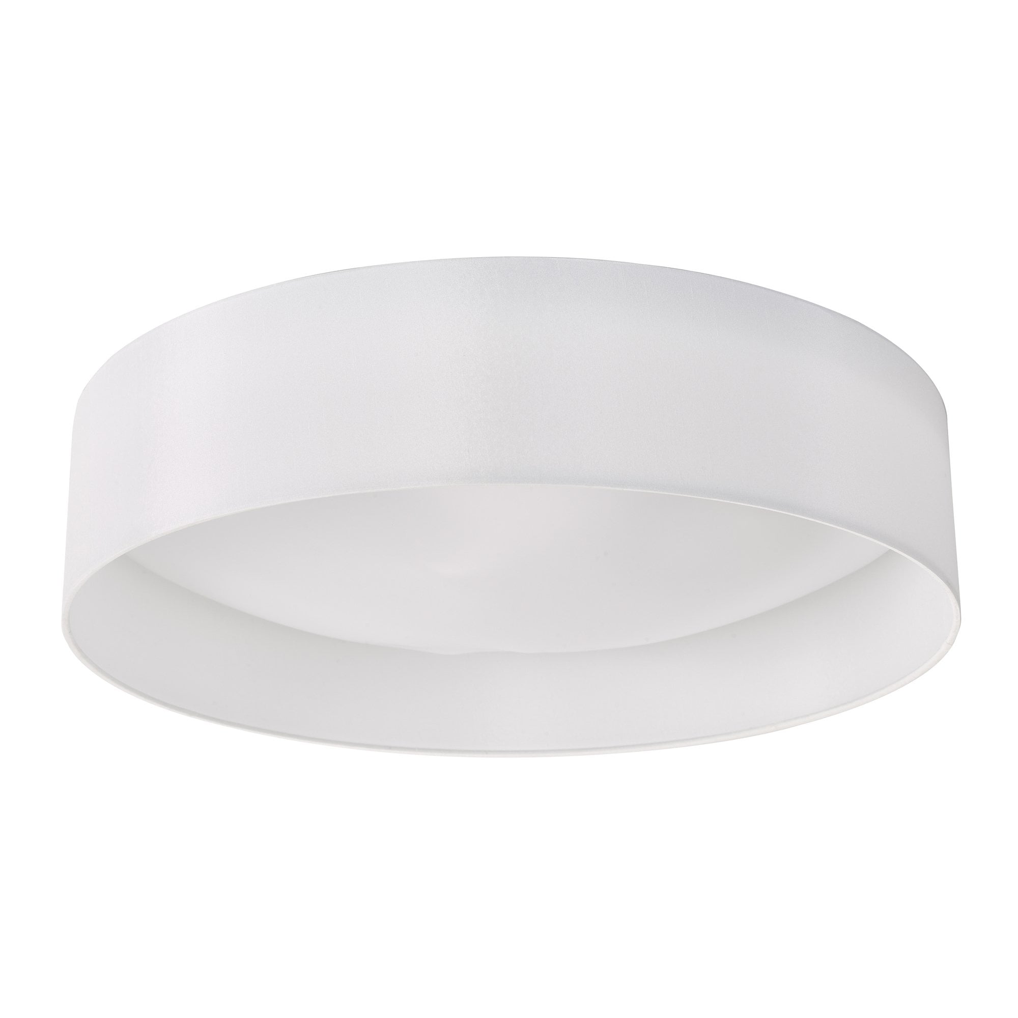 Nysa 3 Light Flush White Faux Silk 60cm
