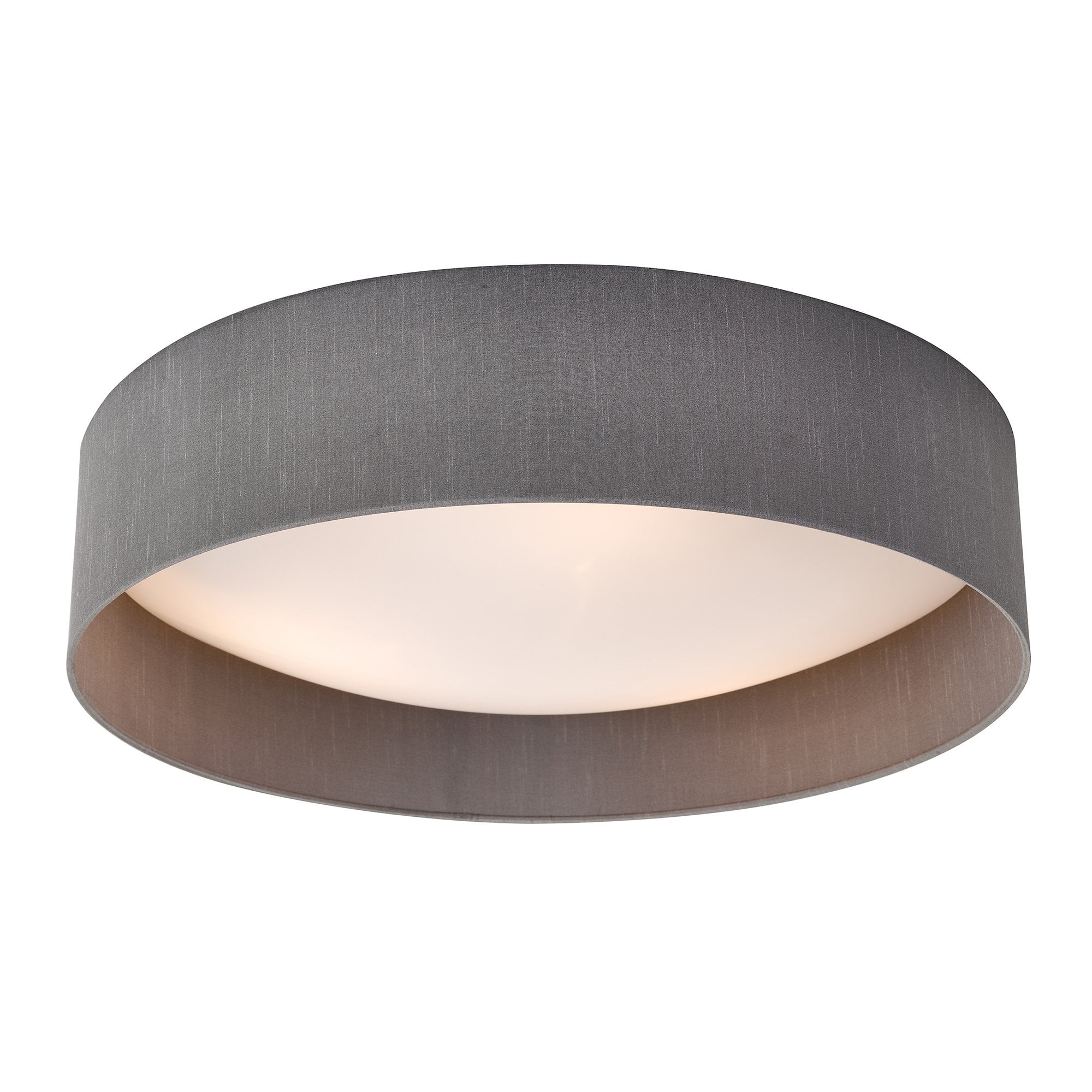 Nysa 3 Light Flush Grey Faux Silk 60cm