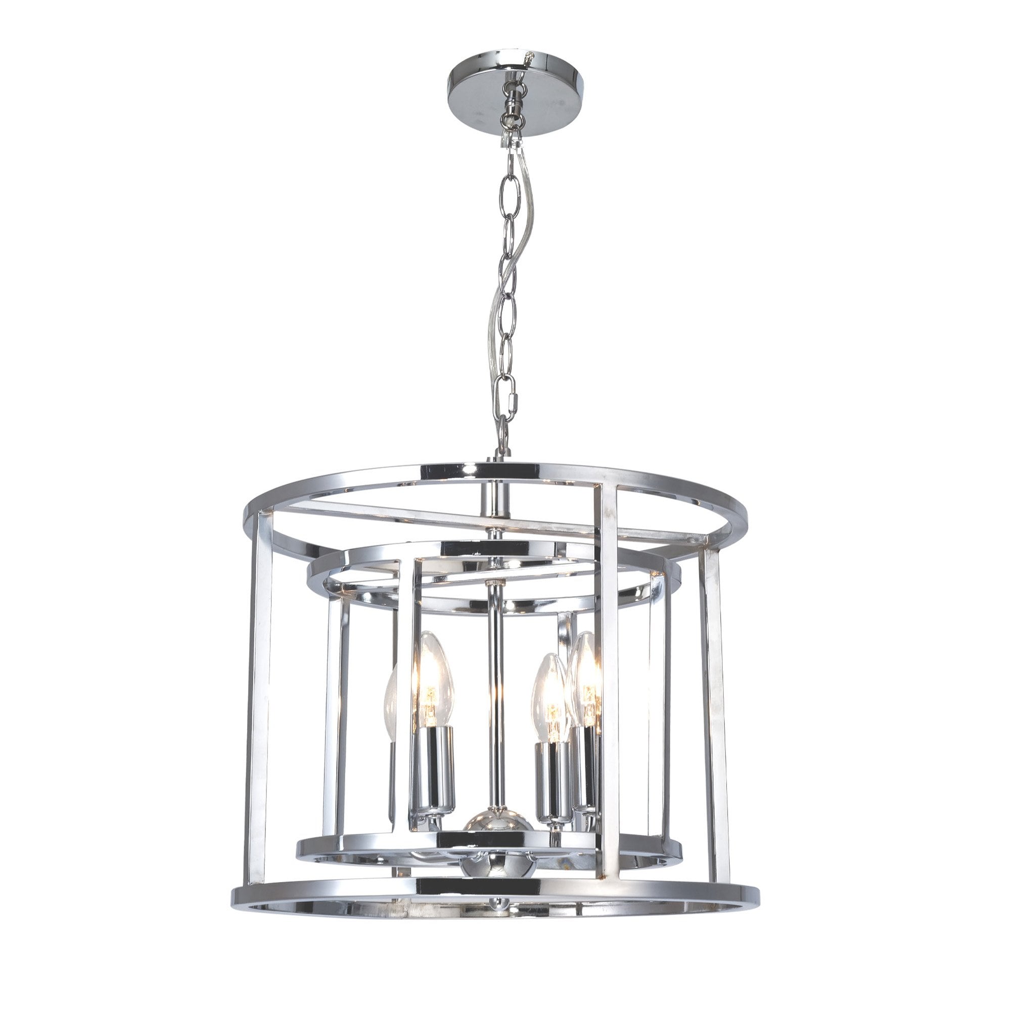 Chester 4 Light Lantern Pendant Polished Chrome