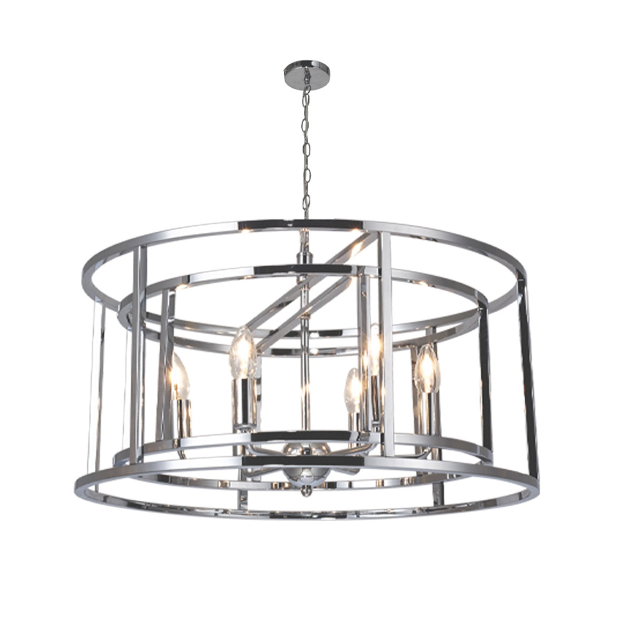 Chester 6 Light Lantern Pendant Polished Chrome