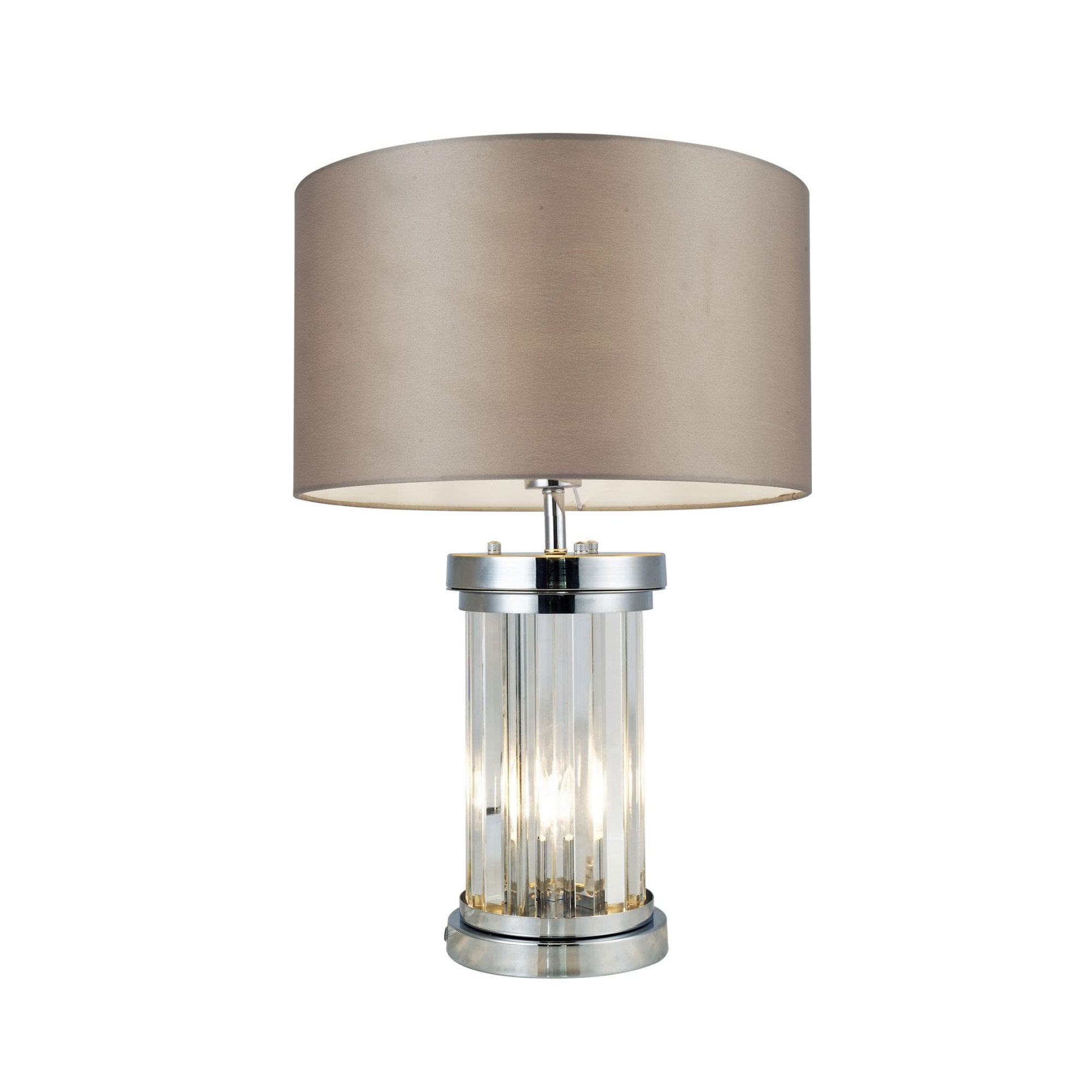 Pandora 2 Light Polished Chrome Crystal Table Lamp