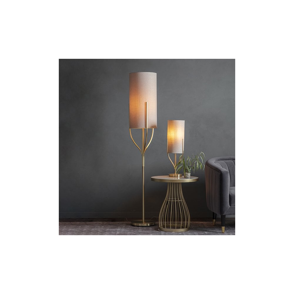Fraser Table Lamp in Satin Brass C/W Shade