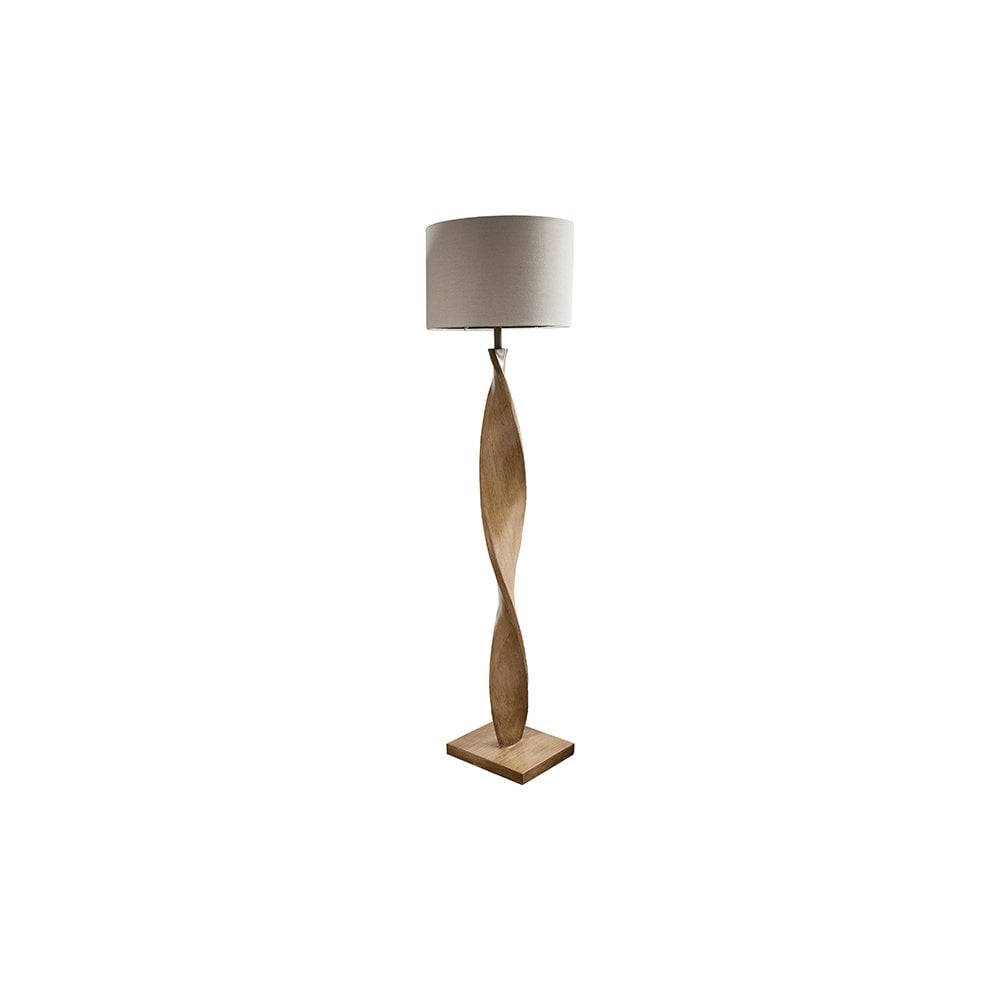 Abia Wooden Floor Lamp C/W Shade