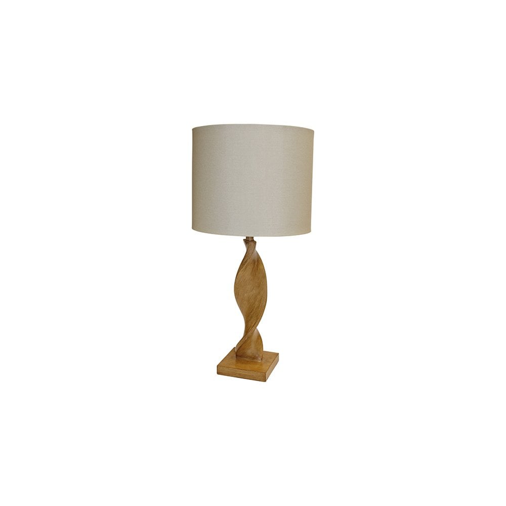 Abia Wooden Table Lamp C/W Shade