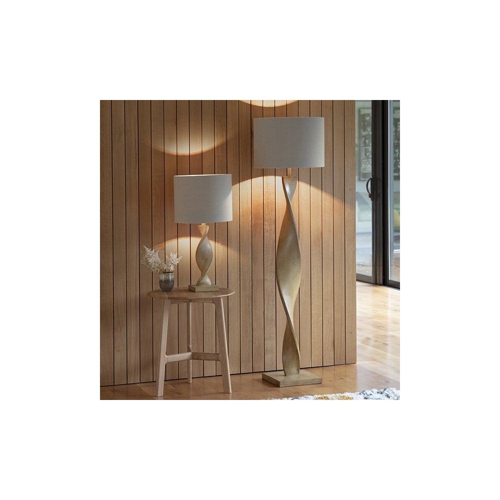 Abia Wooden Table Lamp C/W Shade