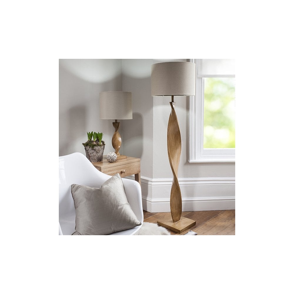 Abia Wooden Table Lamp C/W Shade