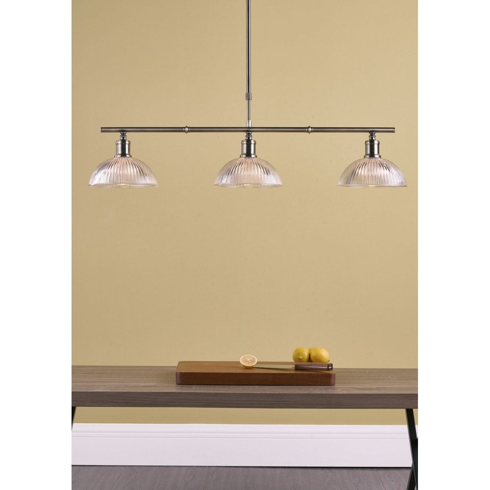 Dara 3 Light Bar Pendant in Antique Brass