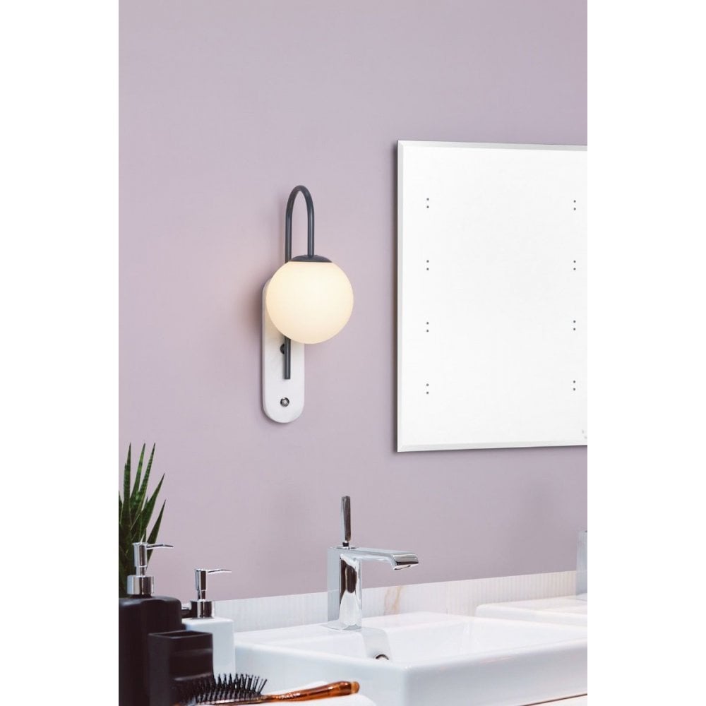 Deuce Bathroom Wall Light Grey & Marble IP44