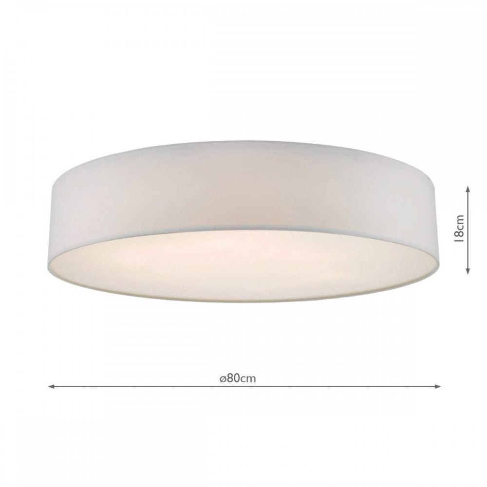 Cierro 6 Light Flush Fitting in Ivory