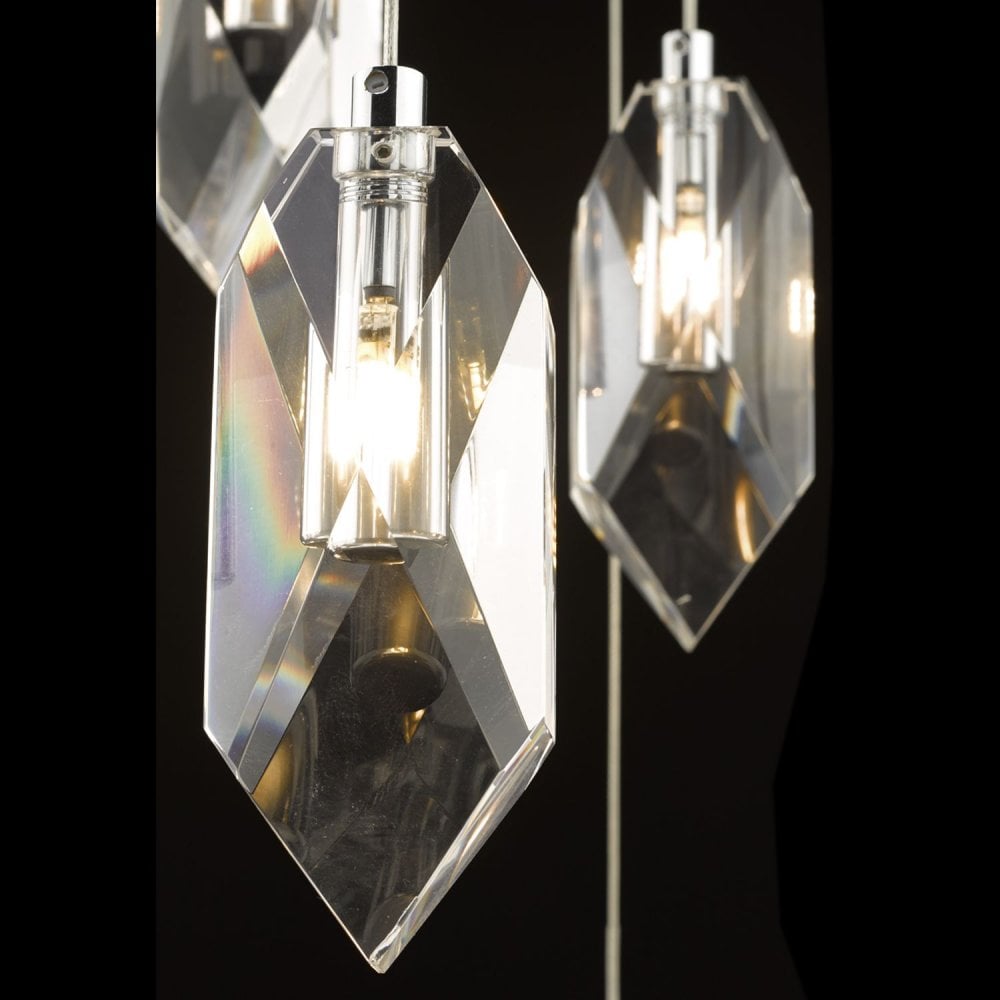 Crystal 12 Light Cluster Pendant in Polished Chrome