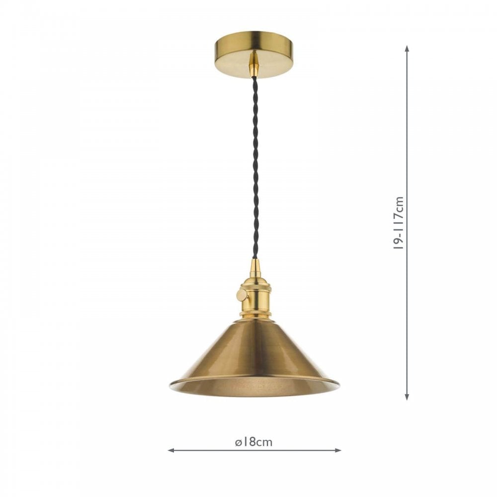 Hadano Pendant in Natural Brass With Aged Brass Shade