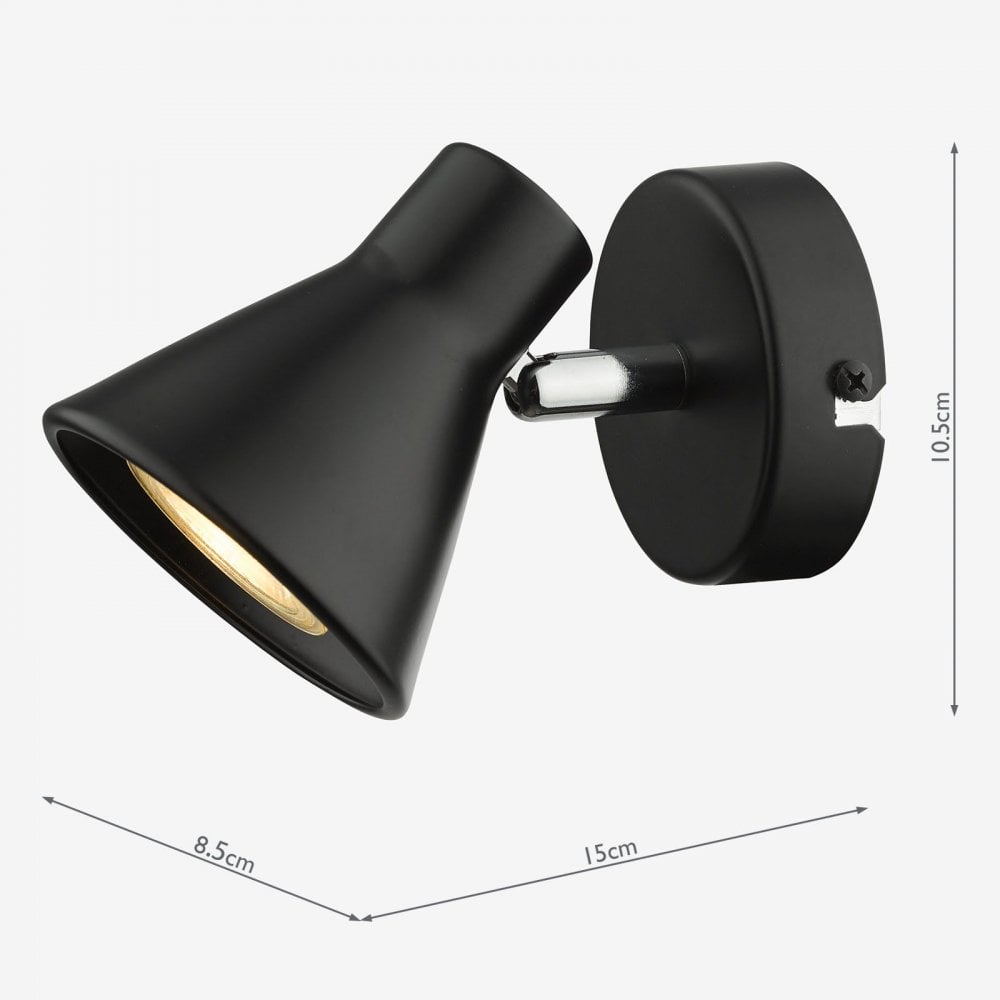 Diza Single Spotlight in Matt Black