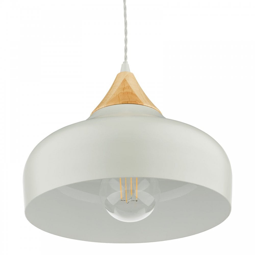 Gaucho Pendant in Grey with Wood Detail