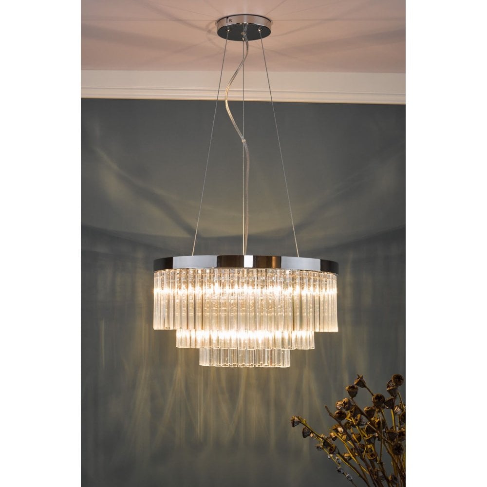 Giovana 5 Light Pendant Polished Chrome & Clear Glass