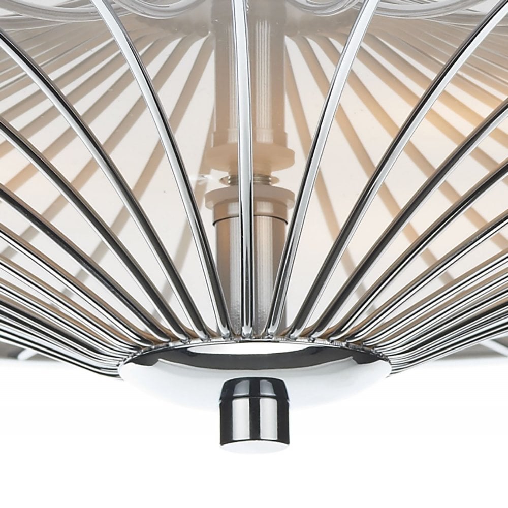 Oslo 3 Light Polished Chrome Flush Fitting