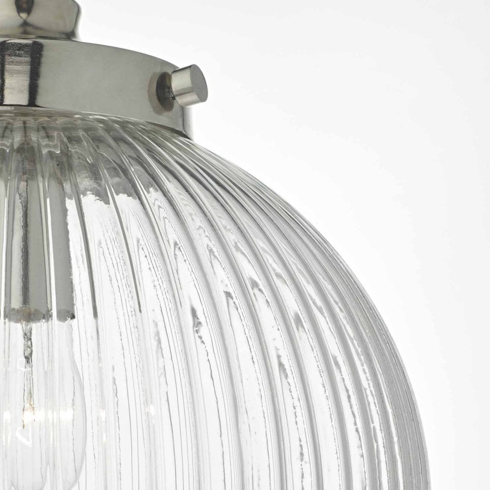 Tamara Wall Light with Ribbed Glass in Satin Nickel