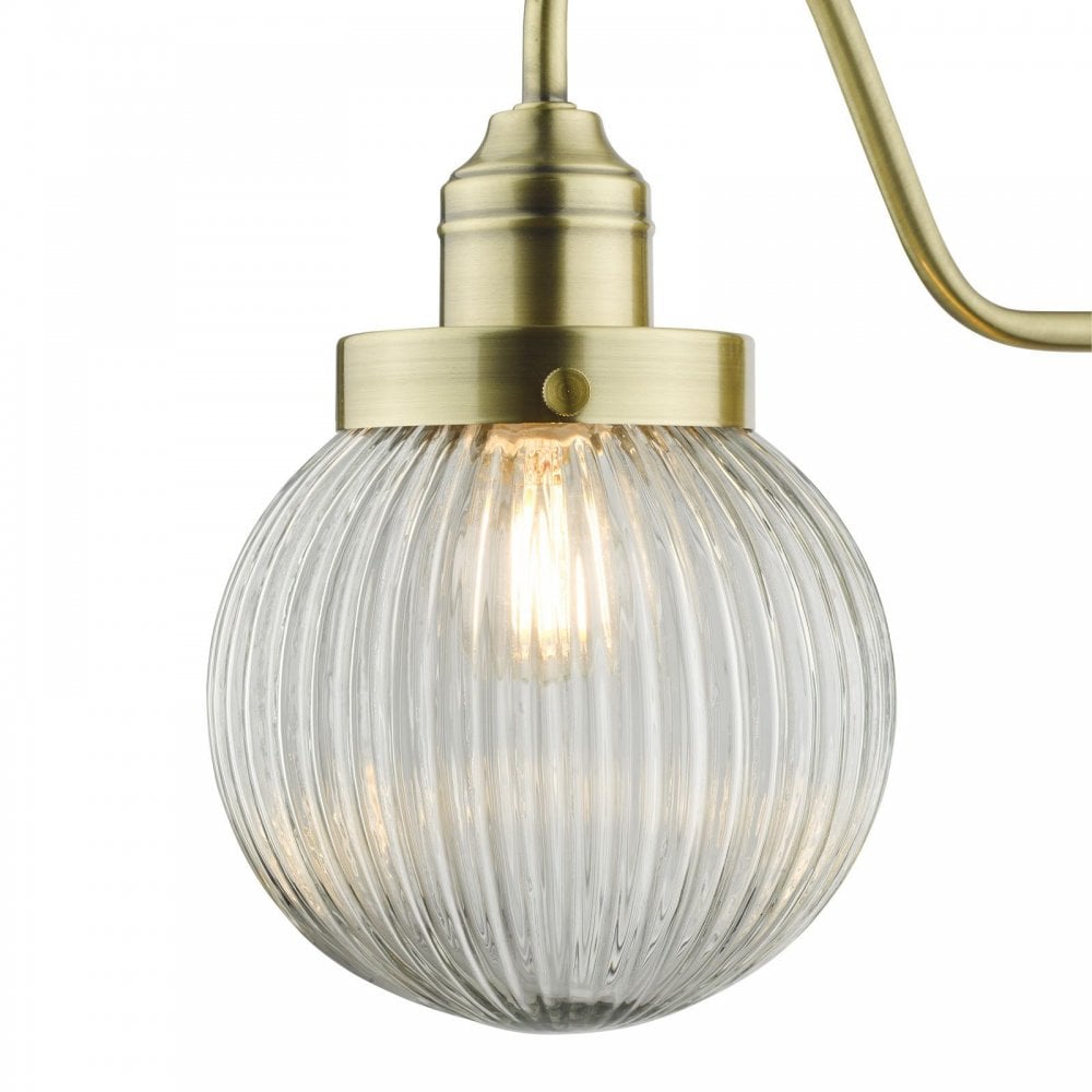 Tamara Wall Light with Ribbed Glass in Satin Nickel