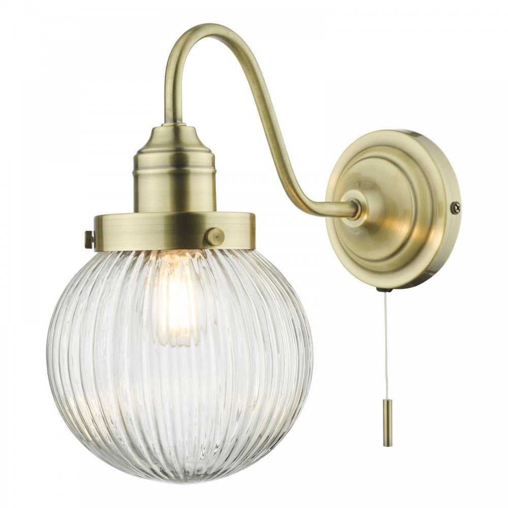 Tamara Wall Light with Ribbed Glass in Satin Nickel