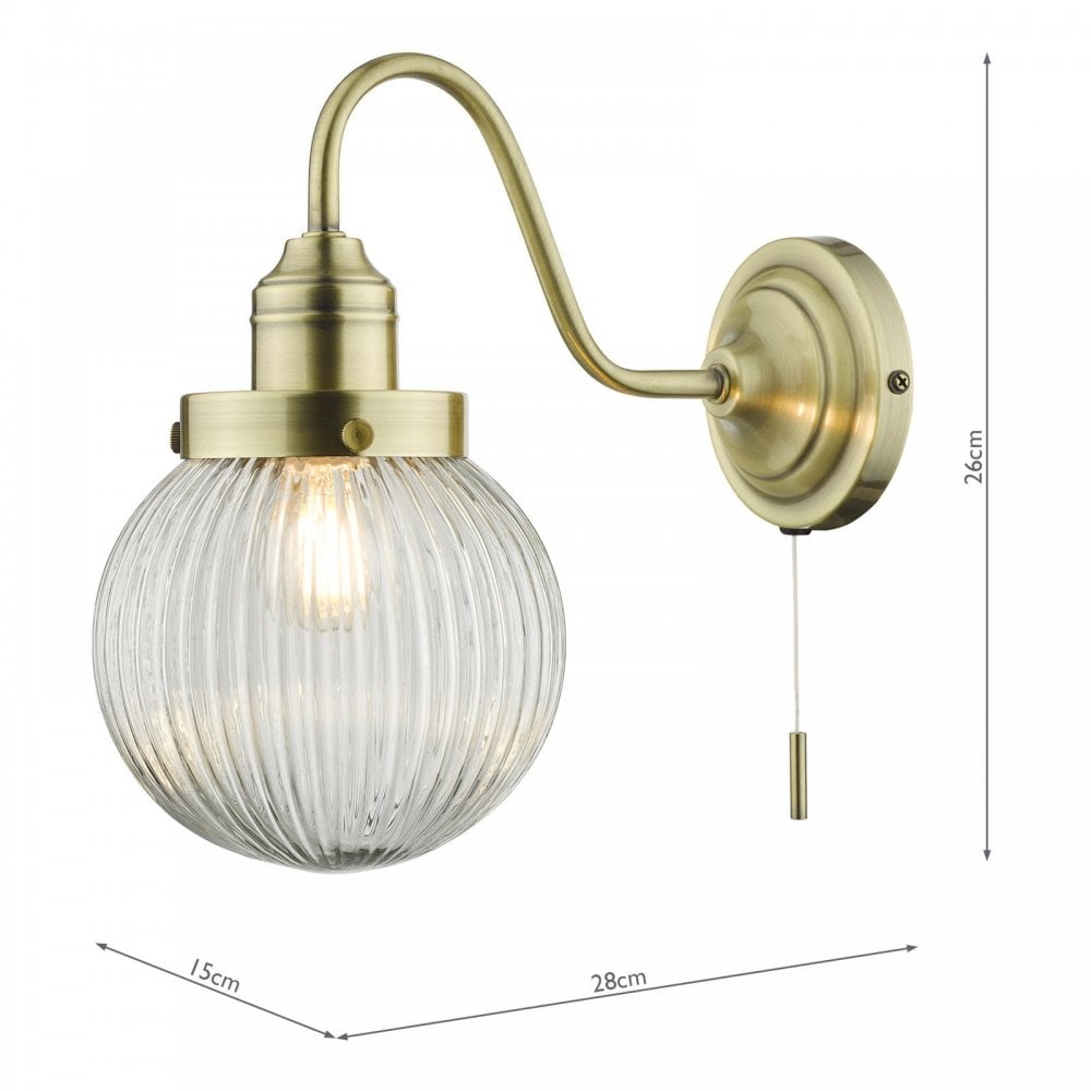 Tamara Wall Light with Ribbed Glass in Satin Nickel